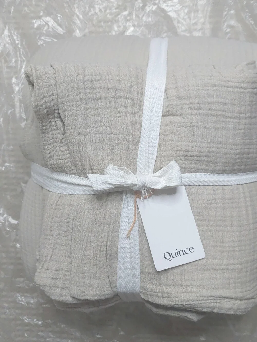 NWT Quince Organic Cotton Airy Gauze Fog Gray Duvet Cover Set! Full/ Queen (672)